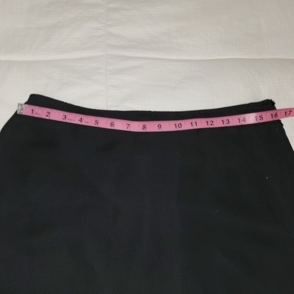Armani Exchange A/X Black Asymmetric Angle Career Cocktail 100% Silk Skirt 10 - Picture 7 of 9